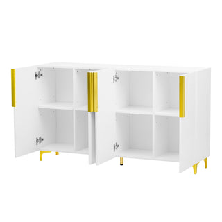 U_Style Glossy Finish Light Luxury Storage Cabinet, Adjustable, Suitable for Living Room, Study, Hallway.