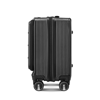 18" Carry-On Luggage with Front Open Door and Laptop Interlayer, PC Hard Shell Suitcase, Built-In TSA Lock, Lightweight Hardside Spinner Wheels, Airline Approved for Men and Women