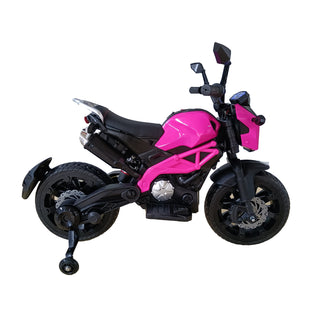 Electric Motorcycle for Kids, kids ride on motorcycle,  12V Electric Dirt Bike with Training Wheels, Hand Racing Foot Brake,PU seat, Ride on Motorcycle for 3~6 years Boys Girls gift