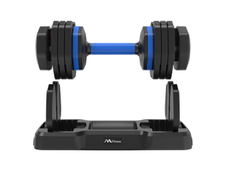 Adjustable Dumbbell - 55lb Single Dumbbell with Anti-Slip Handle, Fast Adjust Weight by Turning Handle with Tray, Exercise Fitness Dumbbell Suitable for Full Body Workout