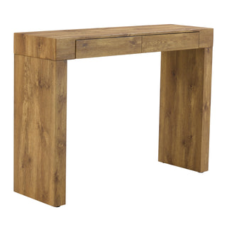 Elegant Natural Wood Grain Bar Table-50 Inches Long, a Practical Choice for Modern Homes.Wood Grain Texture Sticker,Equipped With Two Drawers.Serving As A Bar Table Or A Desk.