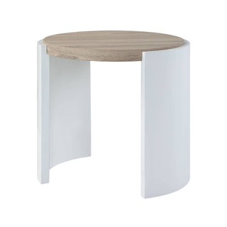 Zoma Oak & White High Gloss Finish End Table