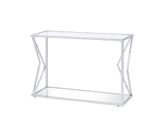 Virtue  Clear Glass & Chrome Finish Sofa Table