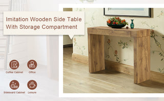 Elegant Natural Wood Grain Bar Table-50 Inches Long, a Practical Choice for Modern Homes.Wood Grain Texture Sticker,Equipped With Two Drawers.Serving As A Bar Table Or A Desk.