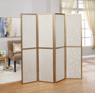 Giyano 4 Panel Screen Room Divider, Gold