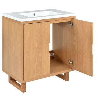 30" Bathroom vanity Set with Sink, Combo Cabinet, Bathroom Storage Cabinet, Solid Wood Frame(The Same with SV000008AAE-1)