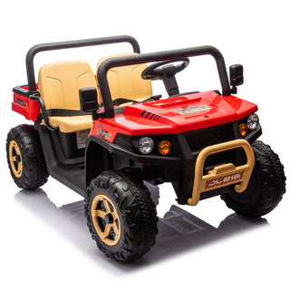 24V XXXL Kids Ride On UTV W/Parents Remote Control,Two-seater,Automatic tipping bucket,Rear wheel suspension,Slow start,Portable handle,Safety Belt,LED light,USB,MP3,Bluetooth,Horn for Kids Aged 3-8.