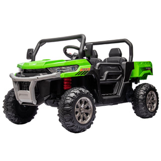 24V Ride On Truck 2-Seater UTV with 2x200W Motor, Dump Bed/Shovel, Remote Control Electric Vehicle for Boys and Girls, Non-Slip Tyres