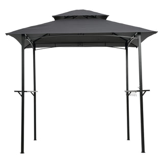 8x5Ft Grill Gazebo Replacement Canopy, Double Tiered Bbq Tent Roof Top Cover