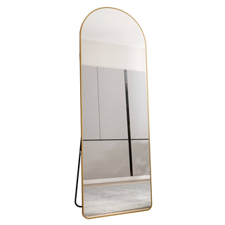 The 3rd generation aluminum alloy metal frame arched floor mounted wall mirror, upgraded in quality, bathroom makeup mirror, bedroom entrance, clothing store, gold 65 "* 23 "W1151121956