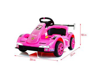 Electric Go Kart, 12V Battery Powered  Ride On  Car w/Remote Control, Safety Belt, Slow Start, Music, 4 Wheel Electric Vehicle for Kids, Gift for Boys Girls