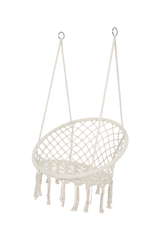 Hammock Chair Macrame Swing, 330 lb Max, Hanging Cotton Rope for Indoor/Outdoor