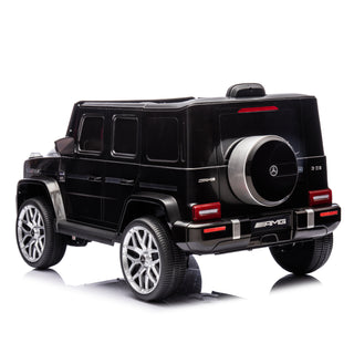 Licensed Mercedes Benz G63 Kids Ride On Car, 12V Electric Vehicle with Remote Control, Double Open Doors, Music, Bluetooth, Wheels Suspension, Battery Powered for Children Boy Girl (Black)