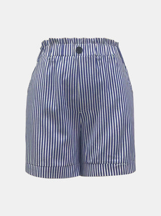 Full Size Striped Shorts with Pockets for Women