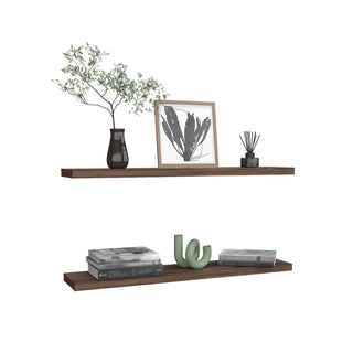 Ecco 47" Wide  Floating Shelves Set of 2, Shelves for Wall Decor for Bedroom, Bathroom Storage Shelves, Book Shelves for Living Room