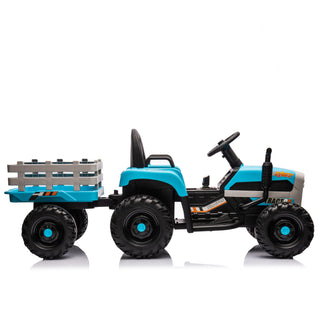 Ride on Tractor with Trailer,12V Battery Powered Electric Tractor Toy w/Remote Control,electric car for kids,Three speed adjustable,Power display, USB,MP3 ,Bluetooth,LED light,Two-point safety belt