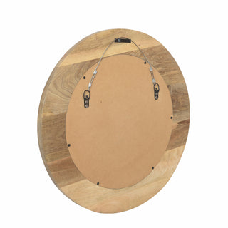 MANGO WOOD  / ALUMINIUM FITTED  ROUND MIRROR