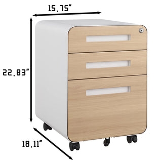 3 Drawer Mobile File Cabinet Under Desk, Simple Style Versatile Storage for Legal/Letter/A4 Files, Anti-Tilting Design with 5 Wheels, Cold Rolled Steel Waterproof Moisture-Proof, Black