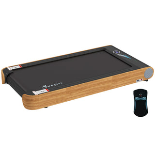 Soozier Under Desk Treadmill, 2.5HP Portable Walking Pad with Bluetooth Speaker, Remote Control, LED Display, 265 lbs Weight Capacity, for Home Gym & Office, Wood Look