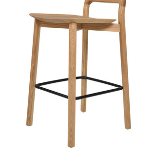 Sven 26.5" Modern Minimalist Low Back Wood Counter Stool, Natural Blonde Ash Wood