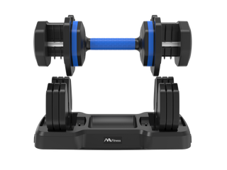 Adjustable Dumbbell - 55lb Single Dumbbell with Anti-Slip Handle, Fast Adjust Weight by Turning Handle with Tray, Exercise Fitness Dumbbell Suitable for Full Body Workout