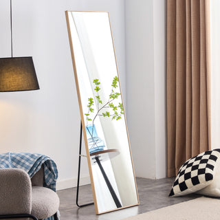 Solid Oak Wood Frame Mirror (60in. x 17.3in.) Suitable for Dressing, Bedroom Entrances, Decorative Mirror, and Clothing Store.