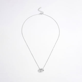 925 Sterling Silver Inlaid Zircon Heart Necklace