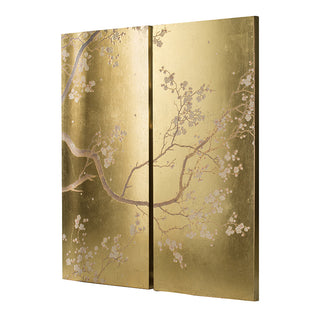 Set of 2 Cherry Blossom Wall Art Panels, Wall Decor for Living Room Dining Room Office Bedroom, 21.5" x 47"