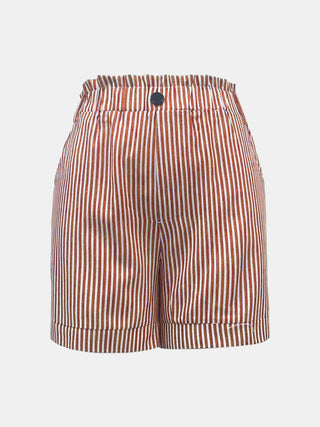 Full Size Striped Shorts with Pockets for Women