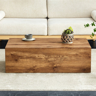 Modern MDF coffee table with wood texture pattern -39.37x23.62x11.81 inches - stylish and durable design