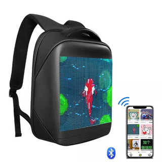 LED Backpack with GPS Tracker - Programmable Full-Color Screen - Laptop Backpack