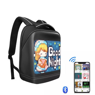 LED Backpack with GPS Tracker - Programmable Full-Color Screen - Laptop Backpack