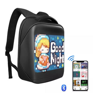 LED Backpack with GPS Tracker - Programmable Full-Color Screen - Laptop Backpack