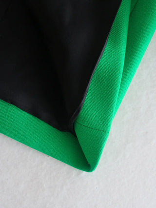 Green Straight Blazer Skirt