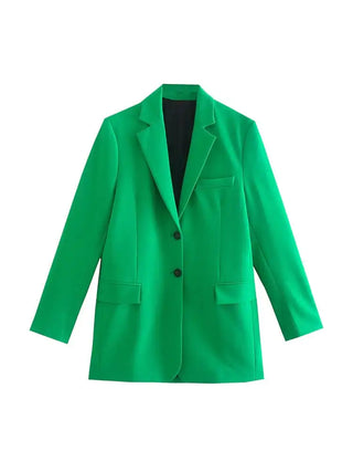 Green Straight Blazer Skirt