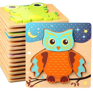 3D Wooden Animal Puzzles - Educational Toy