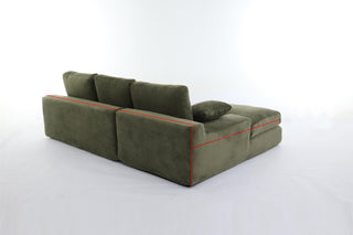 99*69" Modular Sectional Living Room Sofa Set, Modern Minimalist Style Couch, Upholstered Sleeper Sofa for Living Room, Bedroom, 2 PC Free Combination, Installation-free Sofa, L-Shape, Army Green