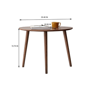 (SINGLE) Center Table Low Table 100% Solid Oak Wood Top Plate Desk, Pebble Shaped Natural Wooden Coffee Table, 58x40x85 cm, Easy to Assemble, Work from Home Desk