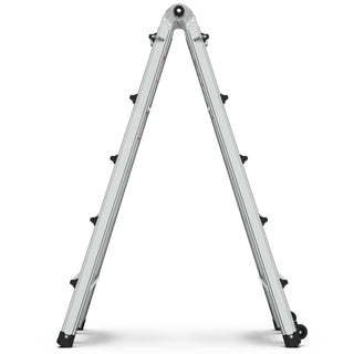 22ft Aluminum Multi-Position Ladder with Wheels, 300 lbs Weight Rating