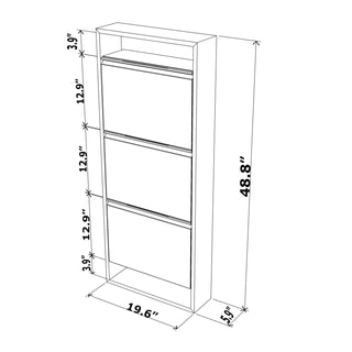 Hide 3 Tier Wood Frame Shoe Storage