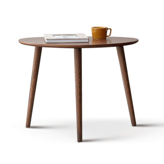 (SINGLE) Center Table Low Table 100% Solid Oak Wood Top Plate Desk, Pebble Shaped Natural Wooden Coffee Table, 58x40x85 cm, Easy to Assemble, Work from Home Desk