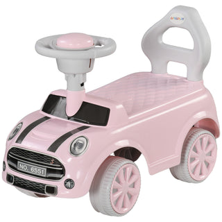 Qaba Toddler Ride on Toy, Foot to Floor Sliding Car with Horn, Working Steering Wheel & No Tip Anti-Over-Backwards System for Boys and Girls Ages 18-36 Months, Pink