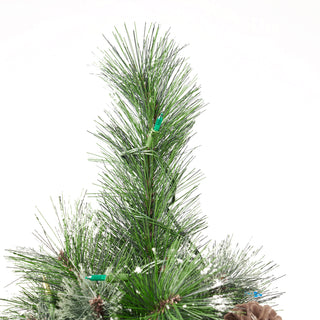 7ft Cashmere & Snow Bristle Tree with 75 Pine Cones, 900 Led Lights, 1233 Tips, Dia:59