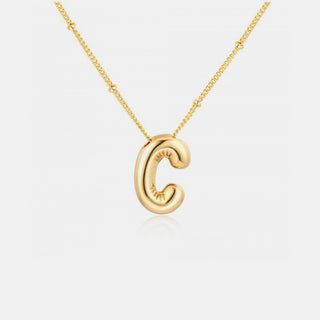 Gold-Plated Bubble Initial Necklace