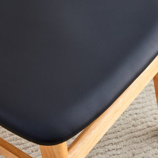 4 The stylish and durable solid wood dining chair, small curved back, PU cushion, and beautiful shape match perfectly with any room and everyday use