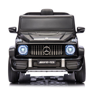 Licensed Mercedes Benz G63 Kids Ride On Car, 12V Electric Vehicle with Remote Control, Double Open Doors, Music, Bluetooth, Wheels Suspension, Battery Powered for Children Boy Girl (Black)