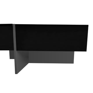 ON-TREND Unique Design Coffee Table with 4 Hidden Storage Compartments, Extendable Sliding Top, UV High-Gloss Finish, Square Cocktail Table for Living Room, 31.5" x 31.5"