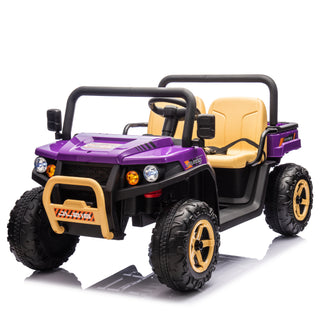 24V XXXL Kids Ride On UTV W/Parents Remote Control,Two-seater,Automatic tipping bucket,Rear wheel suspension,Slow start,Portable handle,Safety Belt,LED light,USB,MP3,Bluetooth,Horn for Kids Aged 3-8.