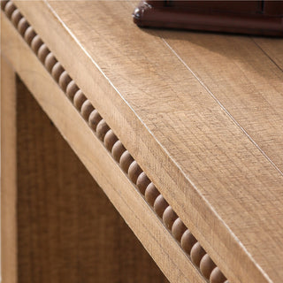 Convenience Concepts Natural Wood Console Table/Desk with Real Wood Beads Decoration