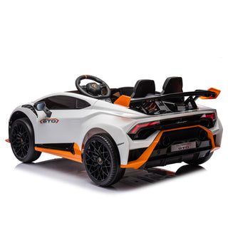 Lamborghini Huracan Sto 24V Kids Electric Ride-On Drift Car: Speeds 1.86-5.59 MPH, Ages 3-8, Foam Front Wheels, 360° Spin, LED Lights, Dynamic Music, Early Learning, USB Port, Drift Feature